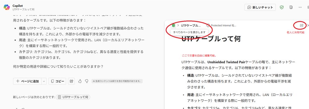 Screenshot of Copilot chat page
