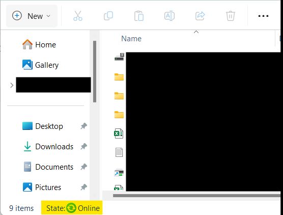 A screenshot showing a green icon and the label Status: Online