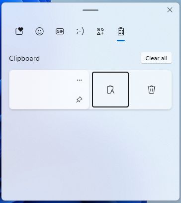 Screenshot of Clip board