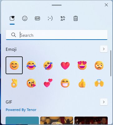 Screenshot of Clip board